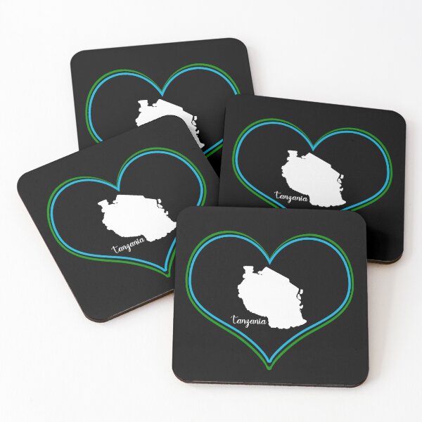 Item preview, Black heart map Tanzania designed and sold by Astralia.