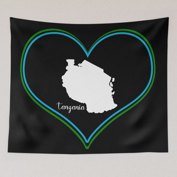 Item preview, Black heart map Tanzania designed and sold by Astralia.