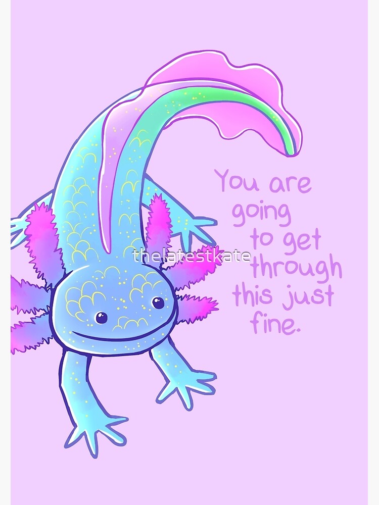 Thumbnail 3 of 3, Journal, "You're Going to Get Through This Just Fine" Axolotl designed and sold by thelatestkate.