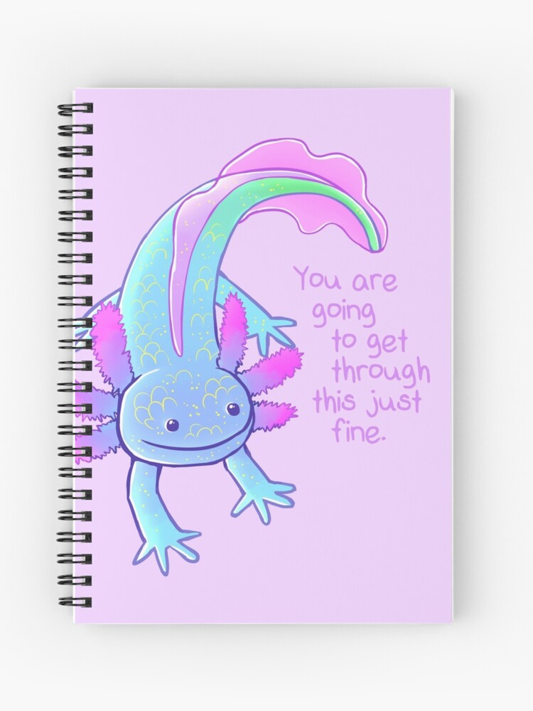 Thumbnail 1 of 3, Journal, "You're Going to Get Through This Just Fine" Axolotl designed and sold by thelatestkate.