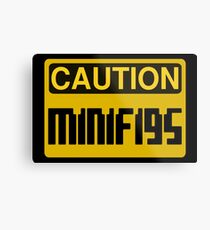 Caution Minifigs Sign Metal Print