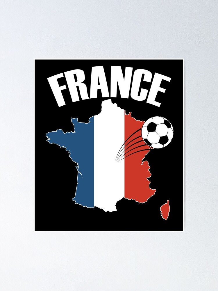Poster carte drapeau france 