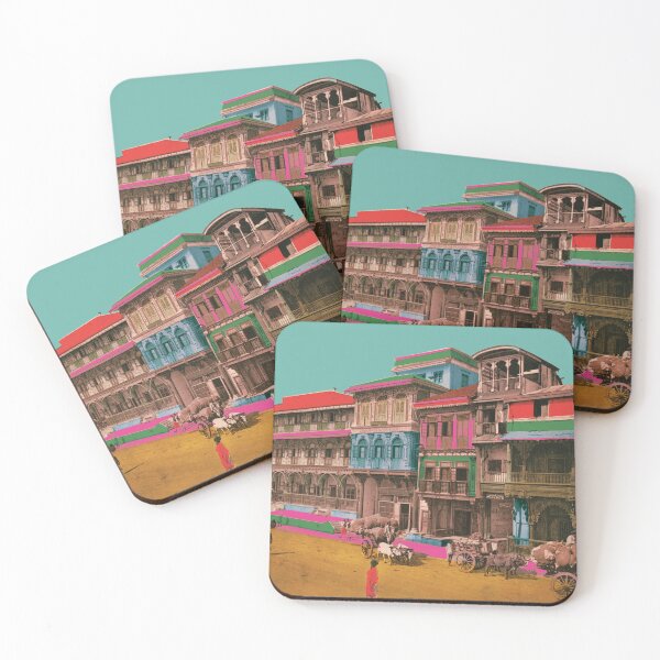 Item preview, Mumbai Pydownee Street India with colorful houses, Bombay designed and sold by Mauswohn.