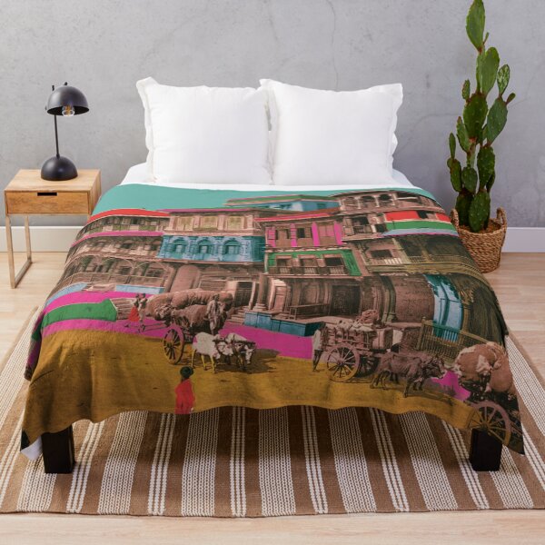 Item preview, Mumbai Pydownee Street India with colorful houses, Bombay designed and sold by Mauswohn.