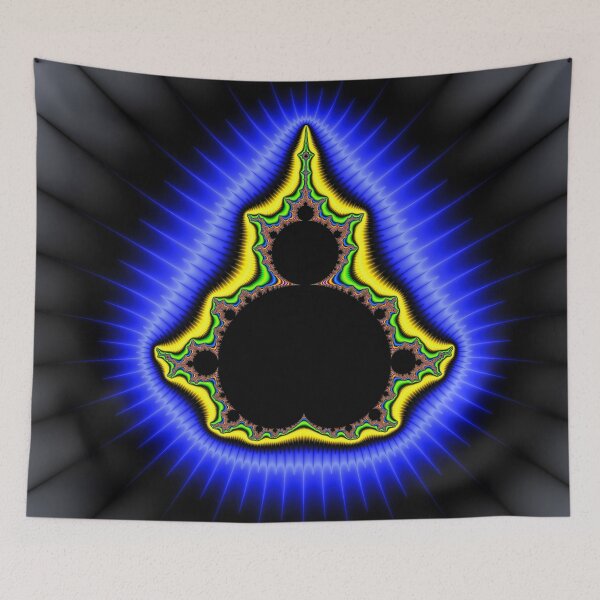 Item preview, Mandelbrot Set azul negro amarillo Matemáticas Arte designed and sold by mhfoto.
