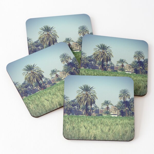 Item preview, wheat fields and palm trees, Egyptian countryside designed and sold by art-of-egypt.