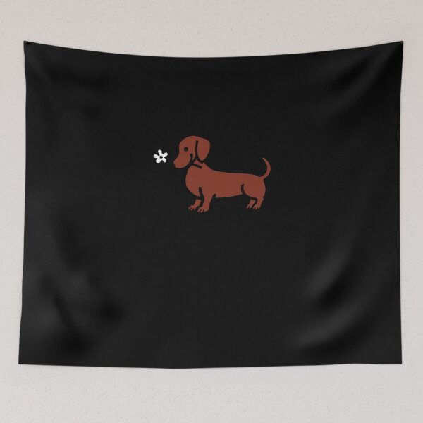 Item preview, Red Smooth Dachshund Tiny Flower Sticker designed and sold by Studzinskishop.