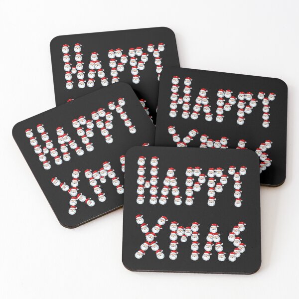 Item preview, Happy Xmas Made Of Santas! (in black) | Happy Christmas | Funny Christmas designed and sold by CosmicStory.