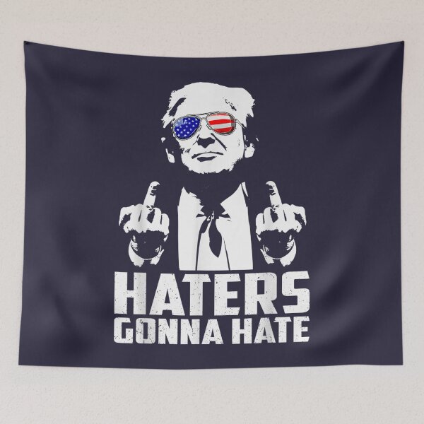 Item preview, Funny Haters Gonna Hate President Donald Trump Middle Finger designed and sold by NguyenDucDcote.