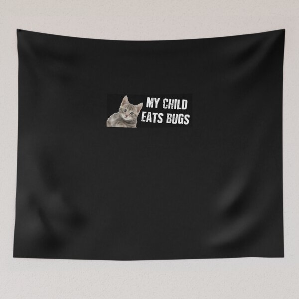 Item preview, My Child Eats Bugs (Black) Sticker designed and sold by TobiHeink.