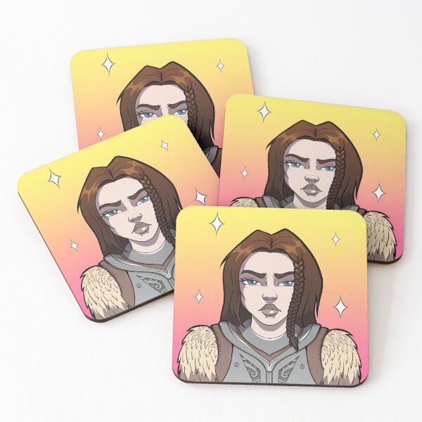 Item preview, Gamer Skyrim Lydia Yellow Brown Cartoon Portrait designed and sold by JessicaAmber.