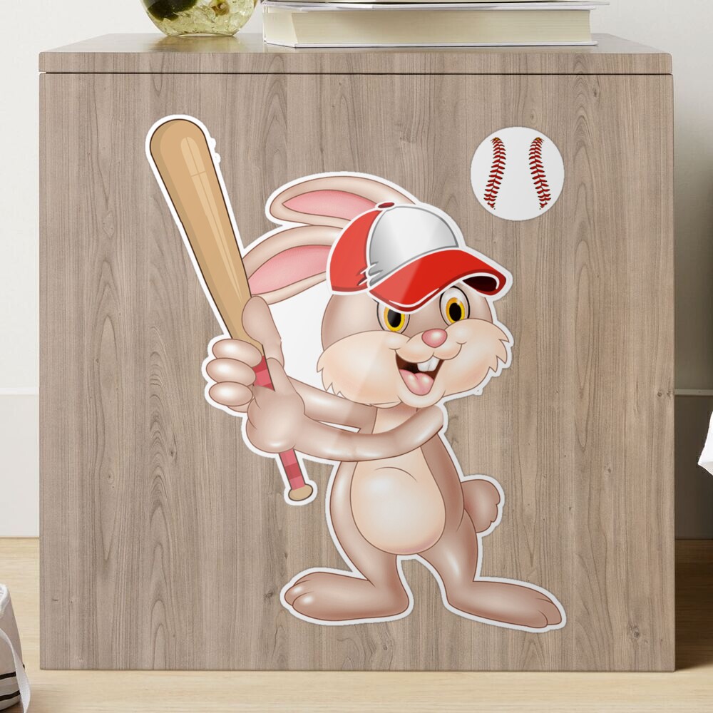 Rabbit Bunny Playing Baseball Cute Easter Day Kids Boys Baseball