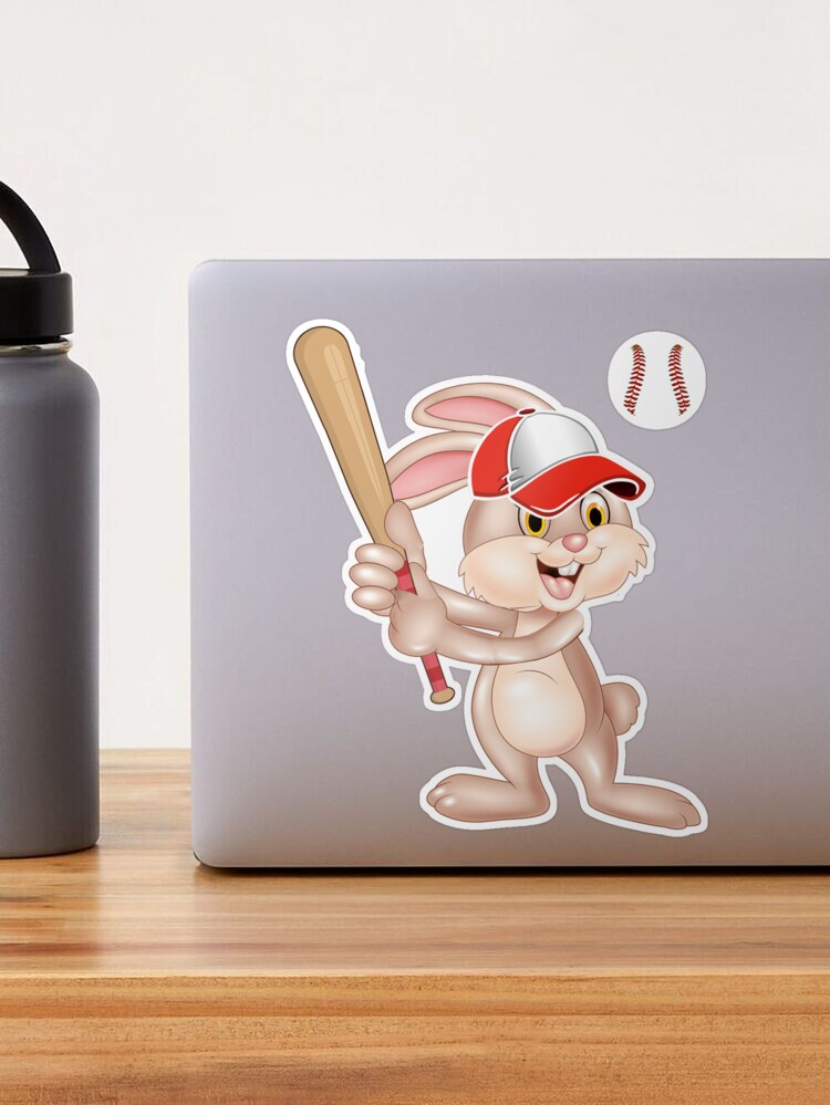 Rabbit Bunny Playing Baseball Cute Easter Day Kids Boys Baseball