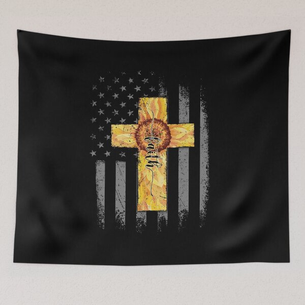 Item preview, Cool Faith Cross Sunflower American Flag God Christ Jesus Religious designed and sold by adsmod.