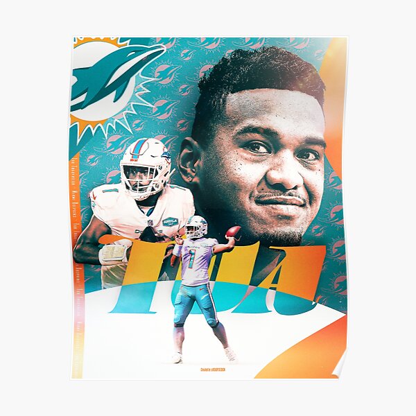 Tua Tagovailoa Jersey Artwork Poster for Sale by lawsmargene