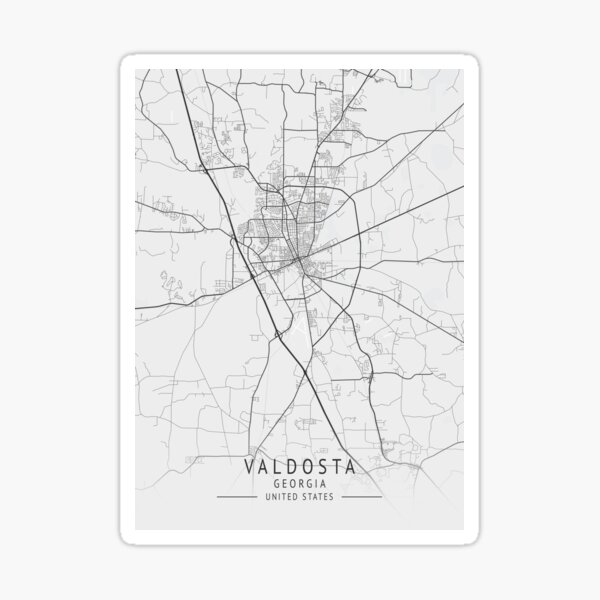 "Valdosta US Gray City Map" Sticker by ctmapprint Redbubble