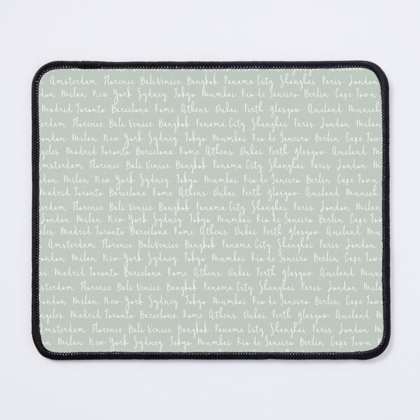 Item preview, World Cities Names In White Script - Travel Theme designed and sold by Primroaddesigns.