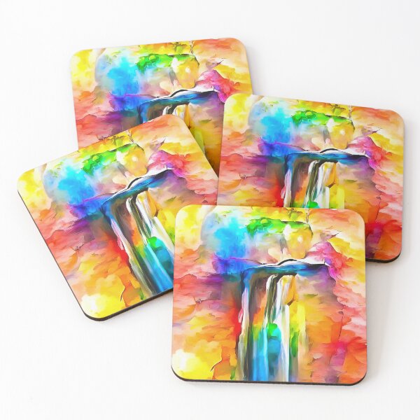 Item preview, Colorful Happy Watercolor Waterfall 06 Rainbow Colors designed and sold by mhfoto.