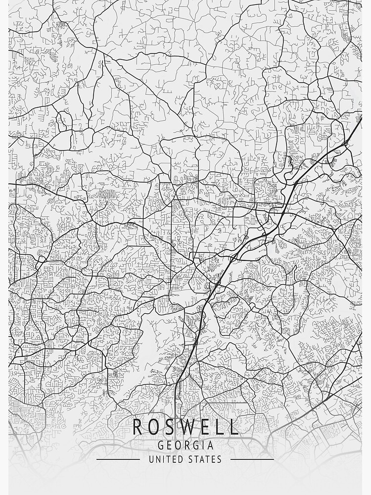 "Roswell US Gray City Map" Poster for Sale by ctmapprint