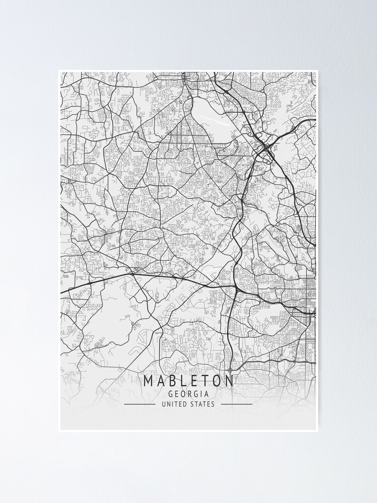 "Mableton US Gray City Map" Poster for Sale by ctmapprint