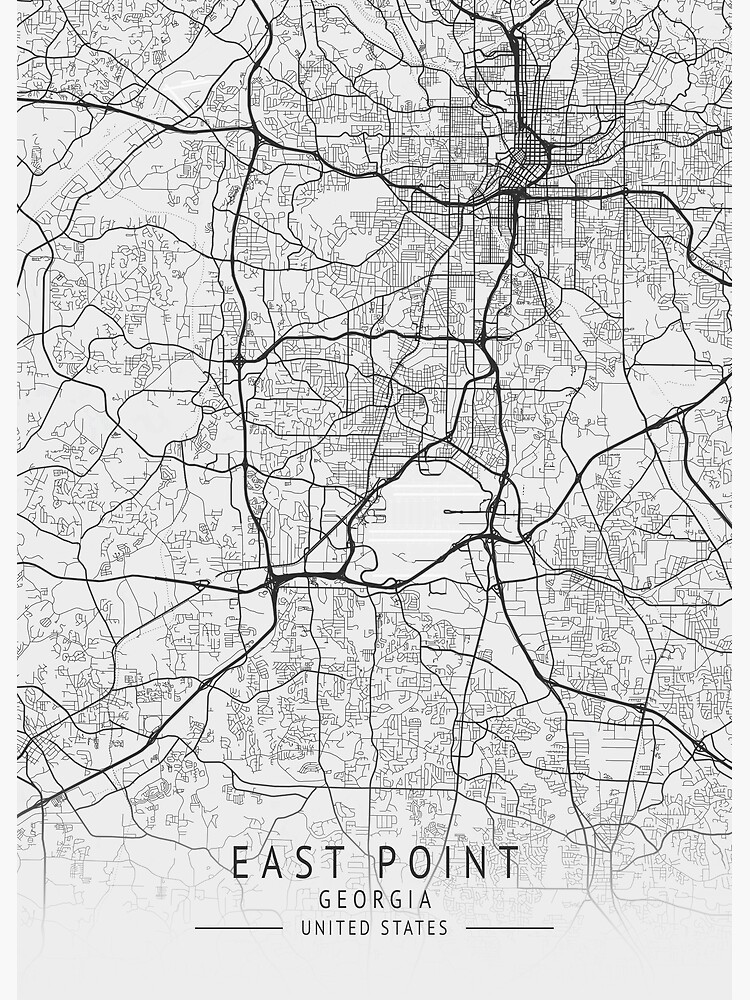 "East Point US Gray City Map" Poster for Sale by ctmapprint