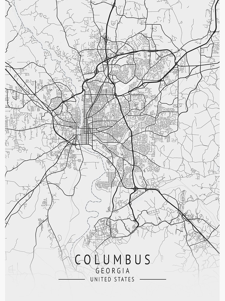 "Columbus US Gray City Map" Art Print by ctmapprint Redbubble