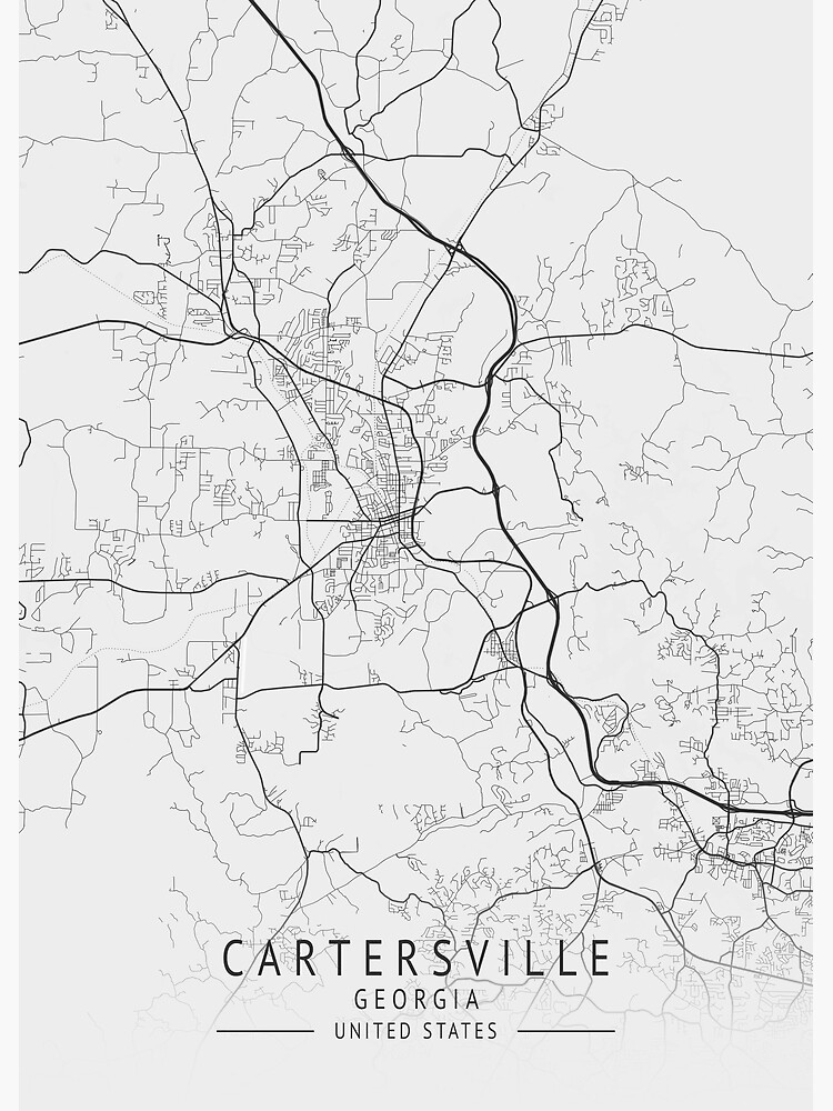 "Cartersville US Gray City Map" Poster for Sale by