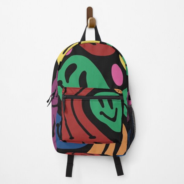 Item preview, rainbow smiley faces on black  designed and sold by NSdesigns55.
