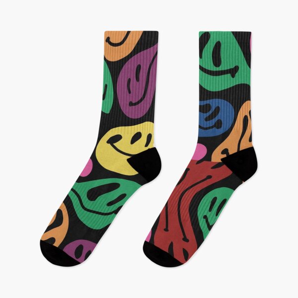 Item preview, rainbow smiley faces on black  designed and sold by NSdesigns55.
