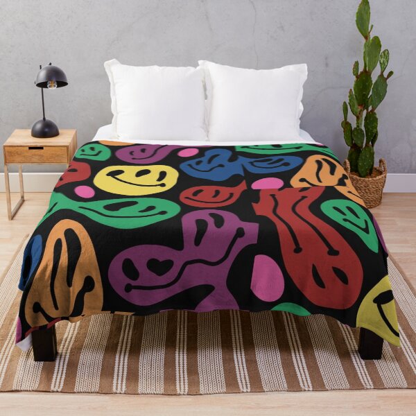 Item preview, rainbow smiley faces on black  designed and sold by NSdesigns55.