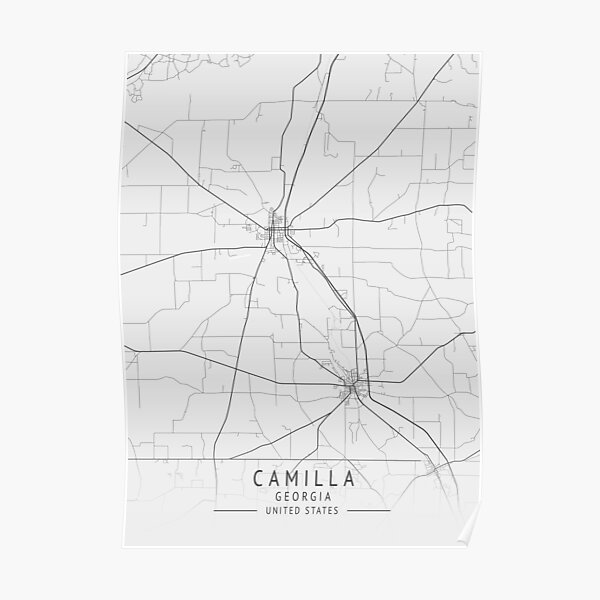 "Camilla US Gray City Map" Poster by ctmapprint Redbubble