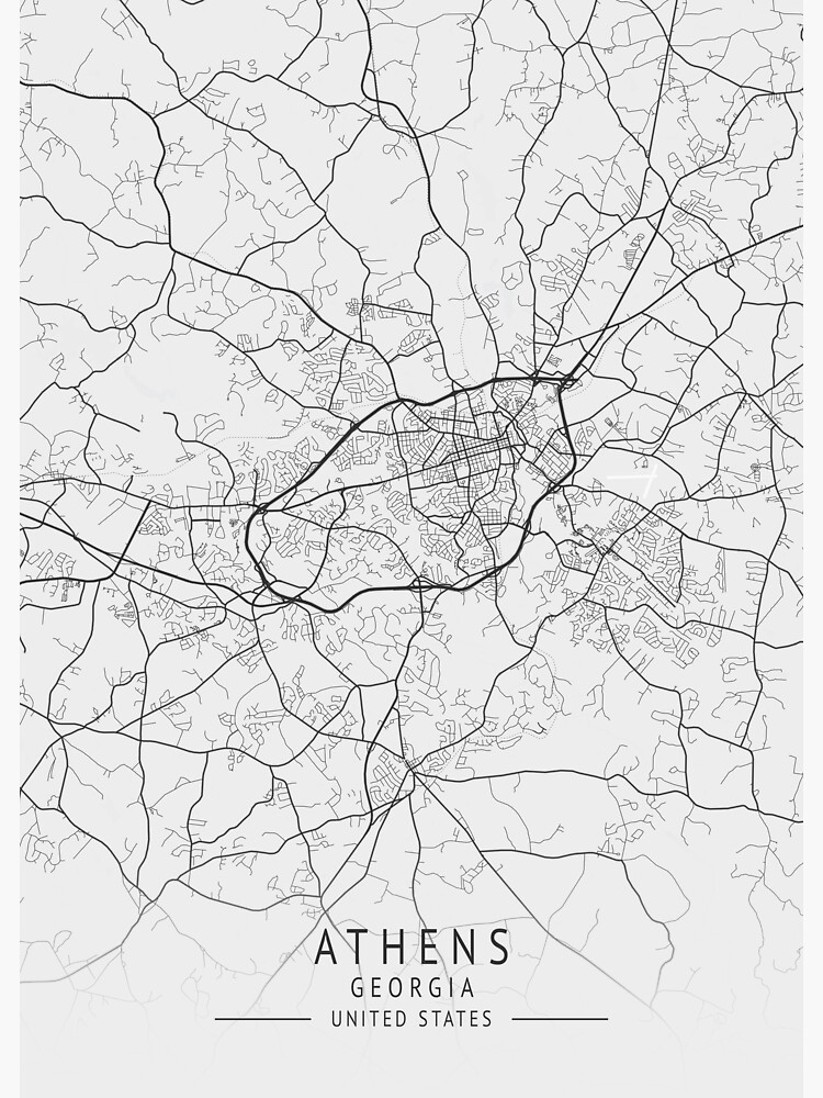 "Athens US Gray City Map" Sticker by ctmapprint Redbubble