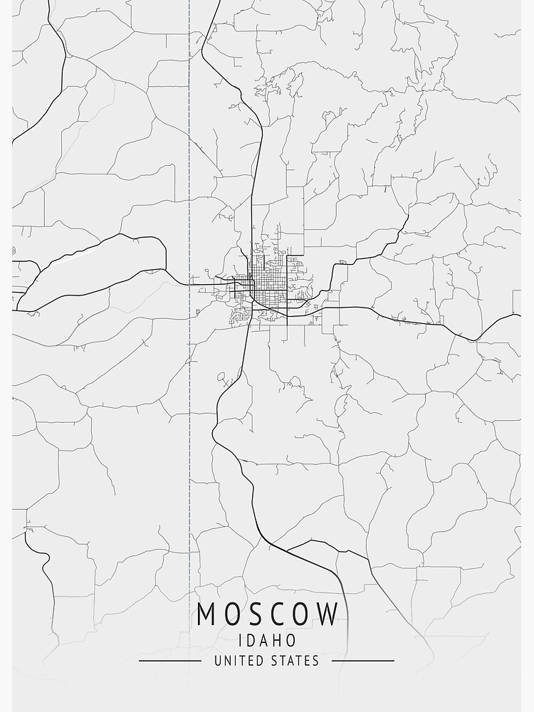 "Moscow Idaho US Gray City Map" Poster for Sale by ctmapprint