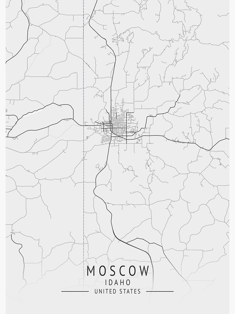 "Moscow Idaho US Gray City Map" Sticker by ctmapprint Redbubble