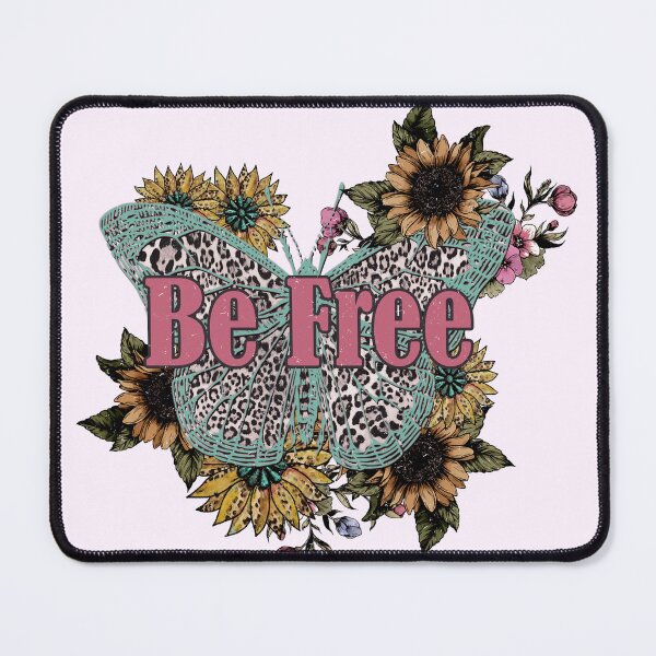 Item preview, Vintage Retro butterfly flower leopard Be Free  designed and sold by EcchiWaifuShop.