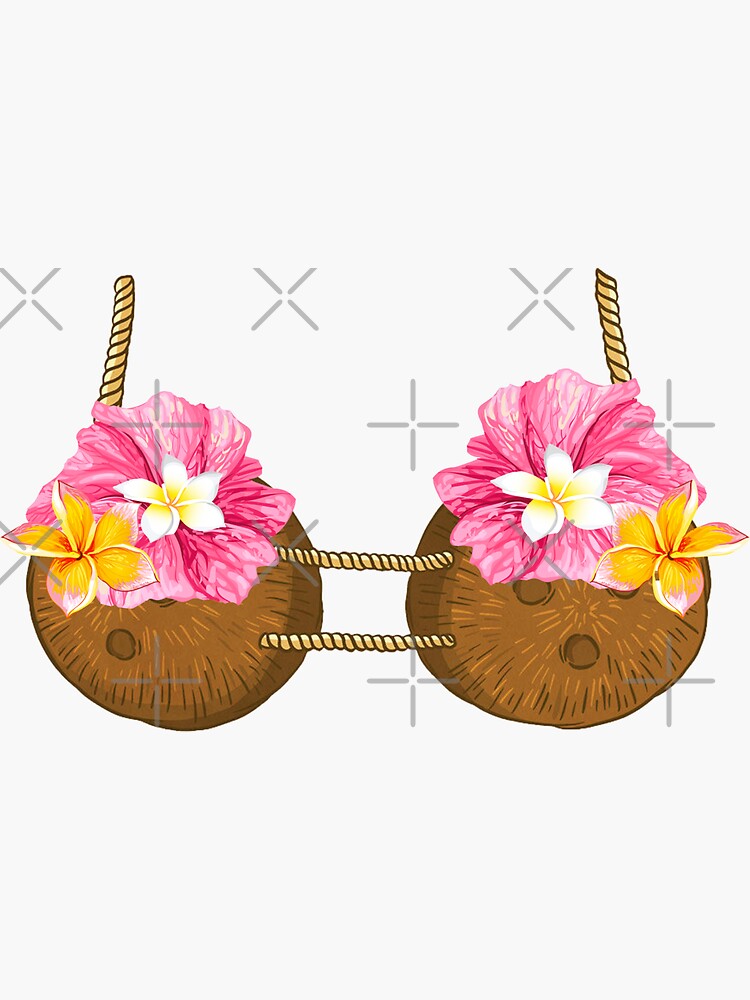 “Summer Coconut Bra , hawaiian coconut bra,coconut bra shirt , funny