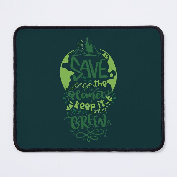 Item preview, SAVE THE PLANET – KEEP IT GREEN typographic Illustration message to Keep the Earth Clean and Green, Green Earth eco-friendly Earth Day design designed and sold by zenturtlemerch.
