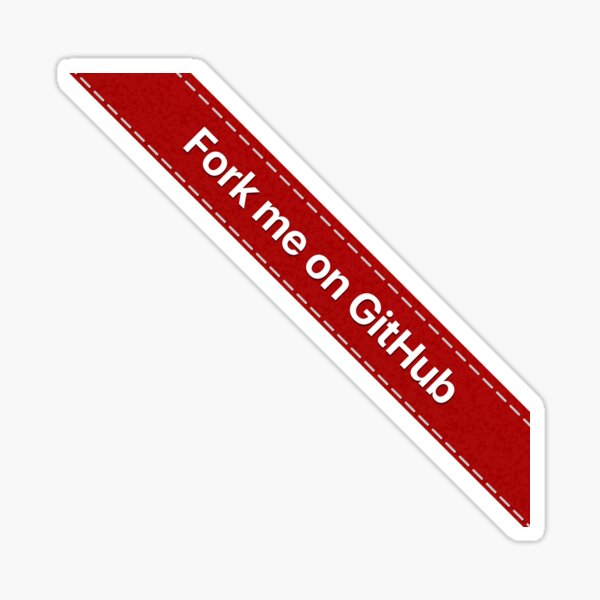 Fork me on Github Ribbon Red Sticker