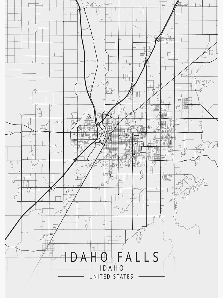 "Idaho Falls Idaho US Gray City Map" Poster for Sale by ctmapprint