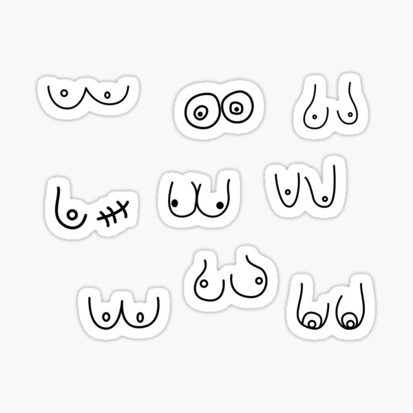 Boob Word Art Adhesive Sticker  Tits, Breasts, Titties, Bazookas
