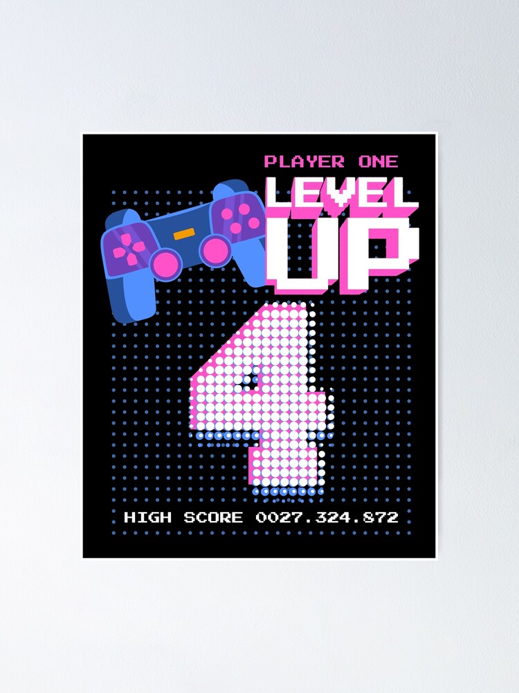 Thumbnail 1 of 3, Poster, Player One Level Up 4 designed and sold by patternprint1.