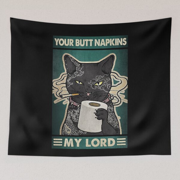 Item preview, Your butt napkins my lord black cat tattoo lover designed and sold by TeganCrafford.