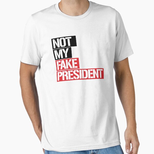 Vista previa del artículo con la obra «No es mi falso presidente», diseñado y vendido por partyfarty.