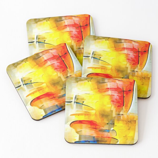 Item preview, Abstract Art 01 Yellow Red Blue designed and sold by mhfoto.