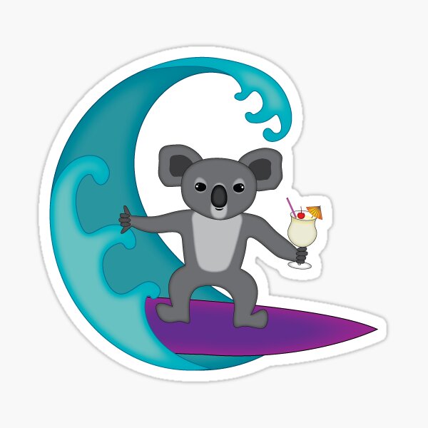 Surfing Koala Sticker
