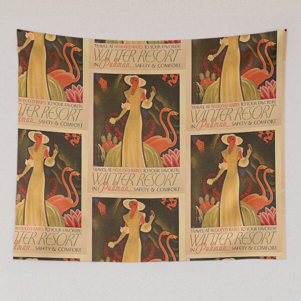 Item preview, Vintage winter travel resort ad designed and sold by aapshop.
