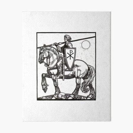 Crusader Knight with Chi-Ro Shield Art Board Print