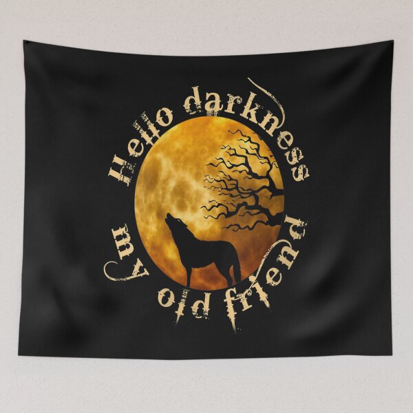 Item preview, Howling Moon Wolf Hello Darkness my old friend designed and sold by Makebashington.