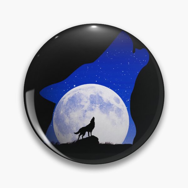 Artikelvorschau, Heulender Wolf-Liebhaber-Wolf-Mond-Gebirgswolf-Schattenbild entworfen und verkauft von Makebashington.