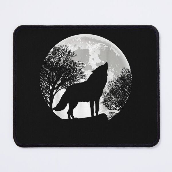 Item preview, Howling Wolf Moon Silhouette Illustration designed and sold by Makebashington.